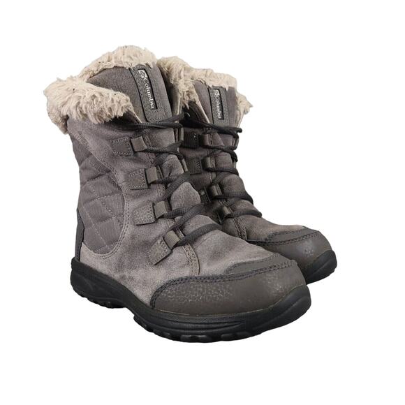 Columbia Shoes Kids 2 Boots Winter Snow Outdoor Ice Maiden Quilted Leather Warm - Picture 1 of 14